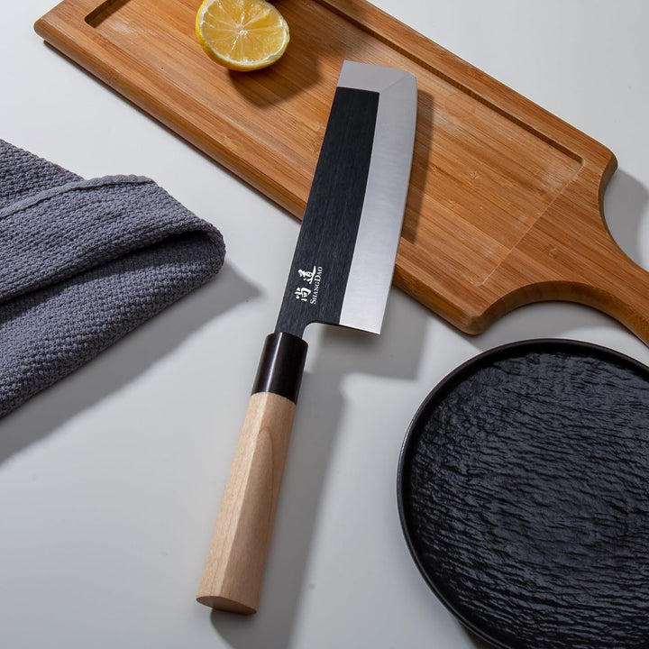 SHANGDAO Japanisches Küchenchef-Set mit 4 Messern, Sushi-Messerset, Nakiri-Yanagiba-Deba-Utility-Küc