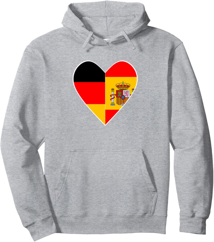 Nationalität & Freundschaft - Deutsch und Spanisch - Herz Pullover Hoodie