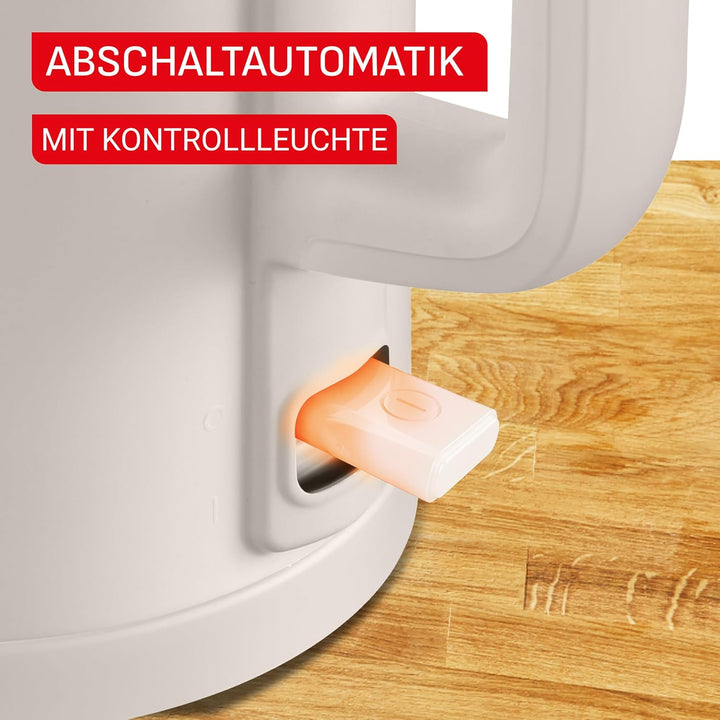 Tefal ThermoProtect Elektrischer Wasserkocher, Safe to Touch, 1500 W, Hellgrau und Innenseite aus Ed