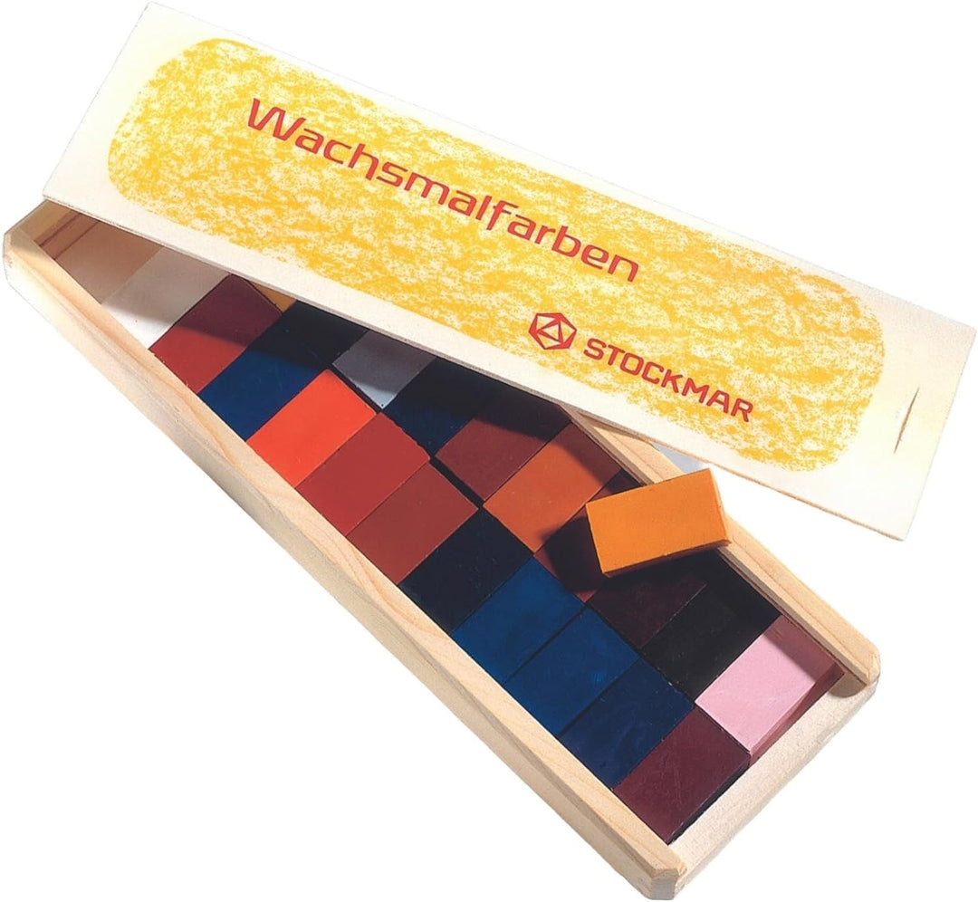 STOCKMAR Wachsmalblöcke 24 Farben, im Holzkasten