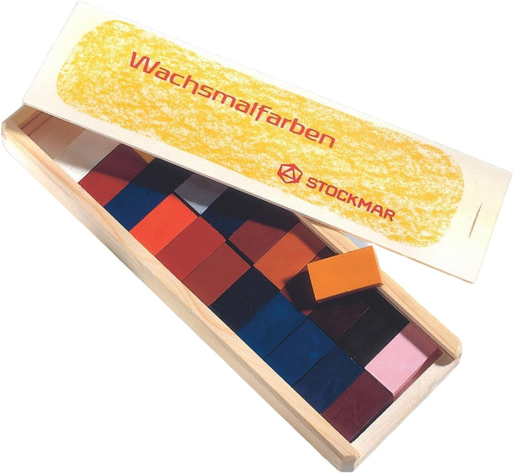STOCKMAR Wachsmalblöcke 24 Farben, im Holzkasten