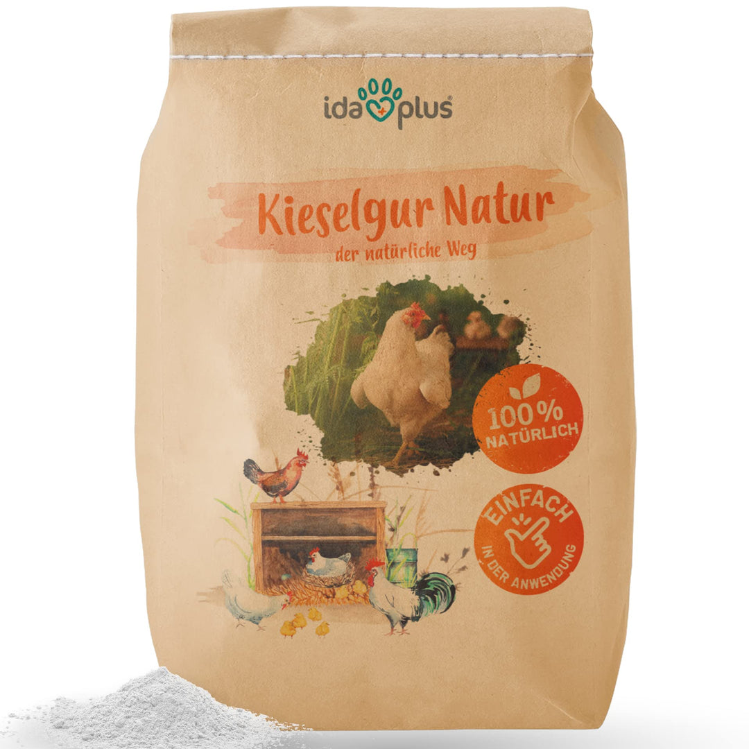 Ida Plus – Kieselgur Natur im Sack 12 &amp; 20 Liter – Kieselerde als Pulver – das Produkt für ihren Hüh