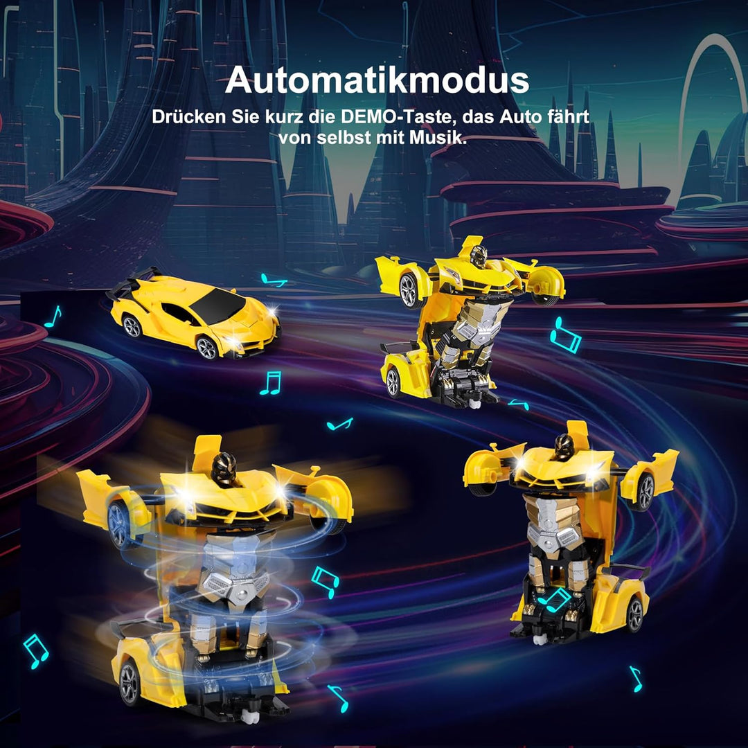 Yellcetoy Transform Spielzeug, Roboter Auto mit Handgesten Sening LED Licht Musik & Sound Effekt, Fe