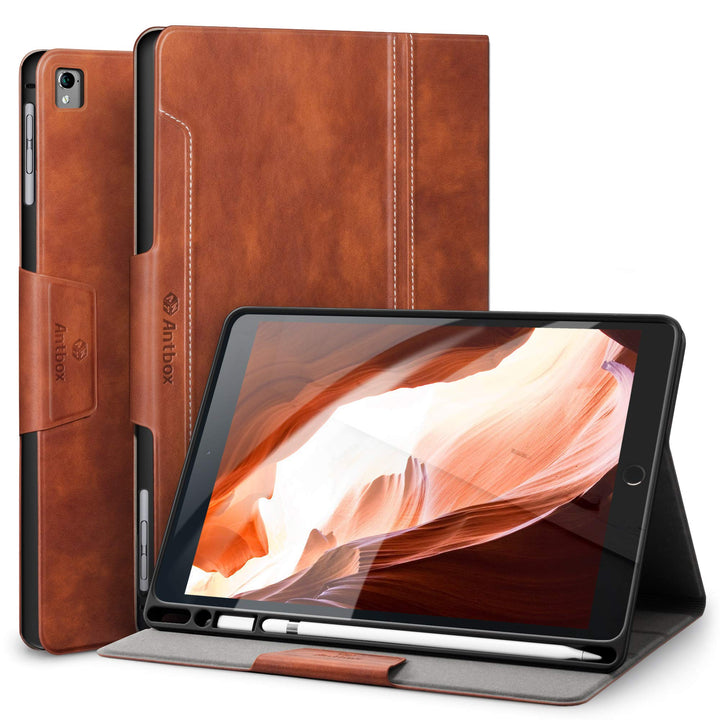 Antbox iPad 9.7 Zoll 2018/2017 Hülle mit Apple Pencil Halter Auto Schlaf/Wach Funktion PU Ledertasch