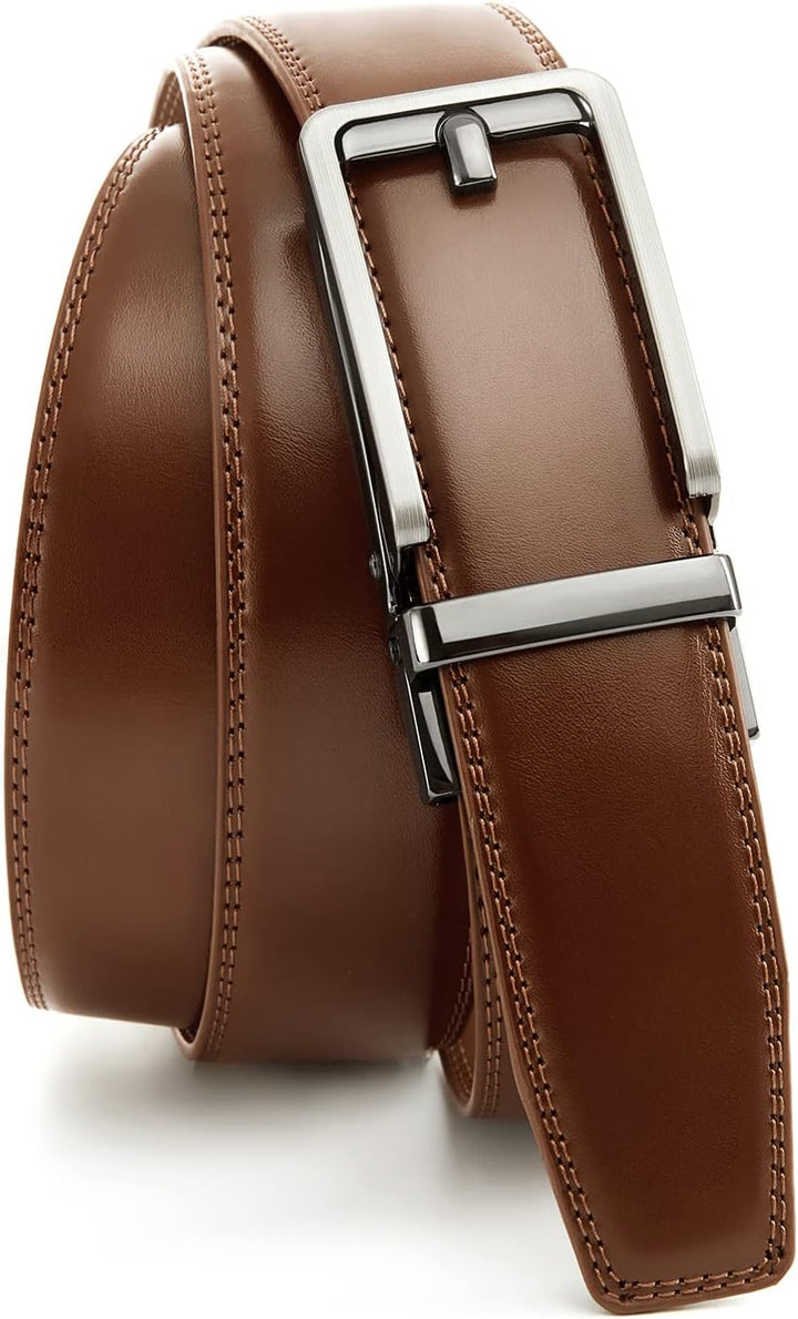 28"-68 "Herren Ledergürtel mit Ratsche, gross und schlank mit automatischer Schnalle 165cm/52"-60" T