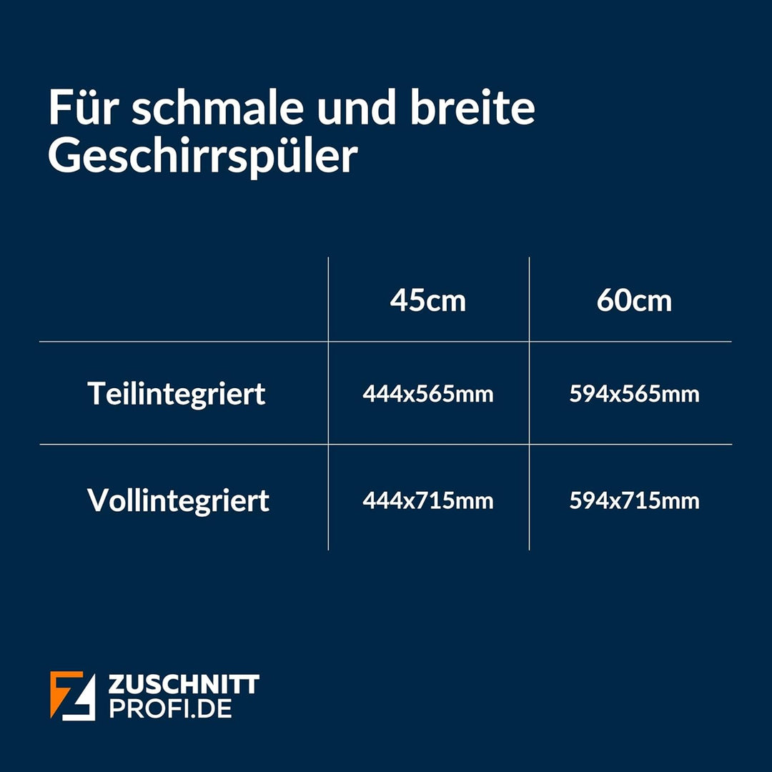 Dekor-Geschirrspülerfront - 19mm vollintegriert oder teilintegriert, dampfbeständig durch EURODEKOR®