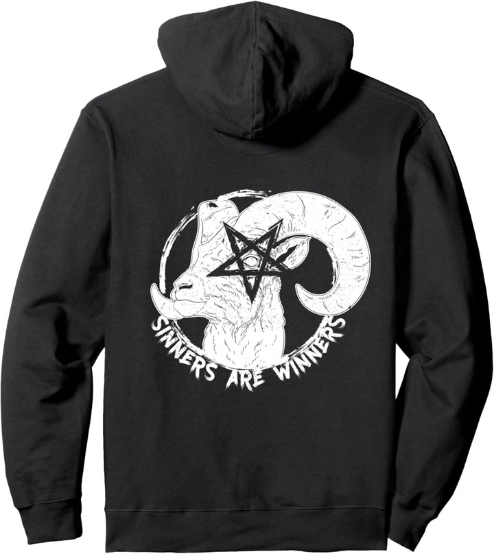 Sinners are Winners | Funny Goth Gothic Death & Black Metal Pullover Hoodie