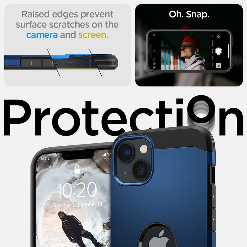 Spigen Tough Armor MagFit Hülle Kompatibel mit iPhone 14 -Navy Blue, Navy Blue