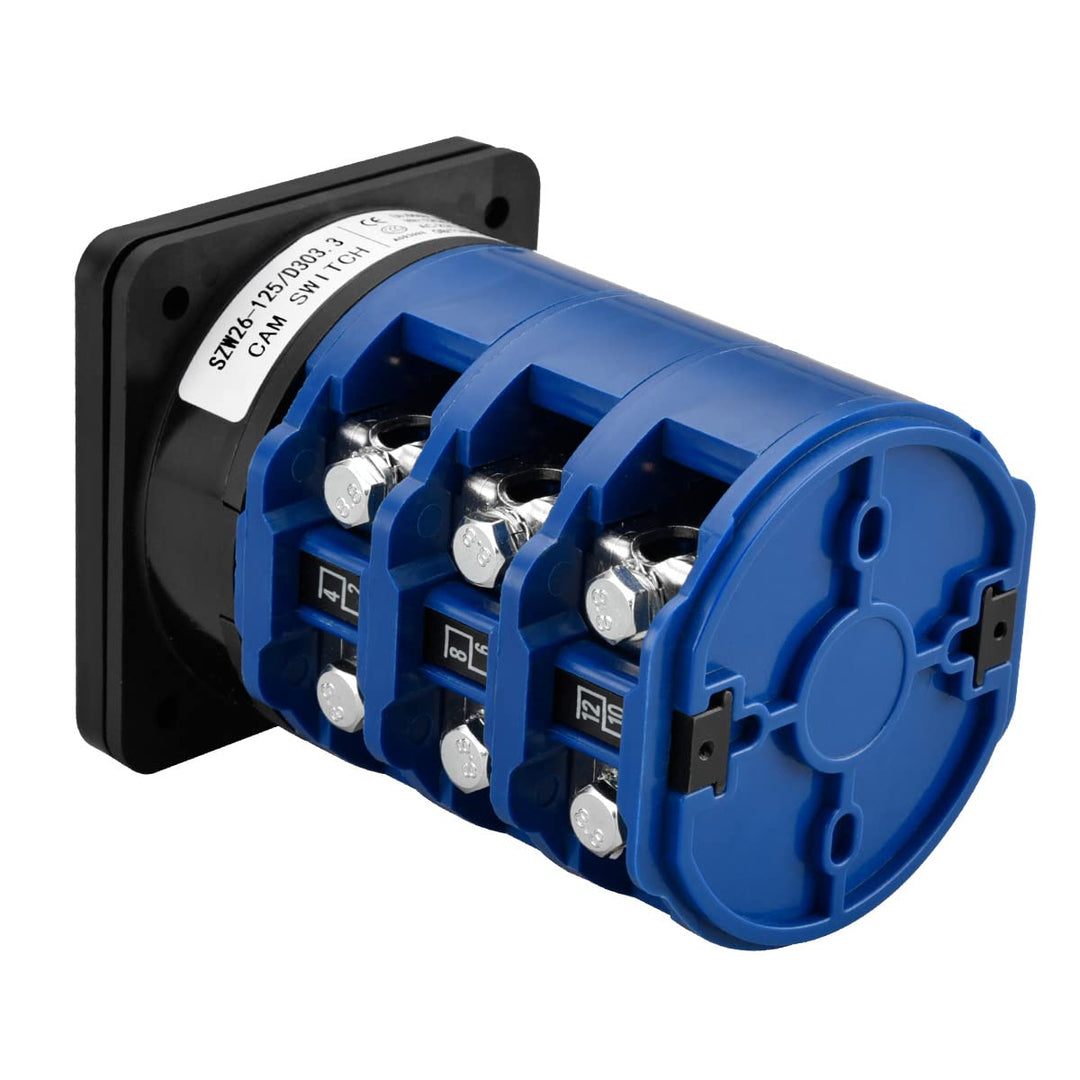 Heschen Universal Drehnockenwahlschalter, SZW26-125/D303.3, 660V 125A, ON-OFF-ON 3 Positionen, 3 Pha