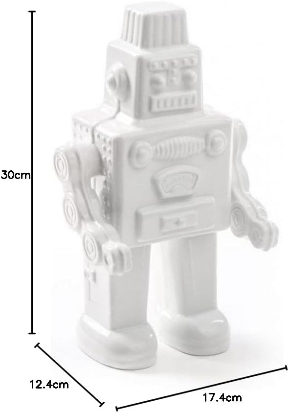 Seletti Vorratsdose My Robot Kuriositäten, Porzellan, Weiss, 17,4 x 12,4 x 30 cm