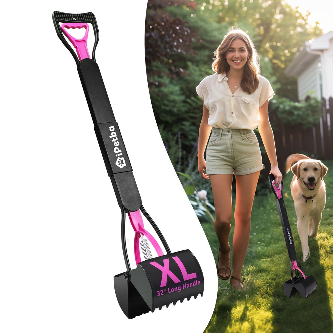 IPETBA 80 cm Grosser Hundekotschaufeln Langer Griff Hundekotsammler Kein Bücken Nötig für Hunde und