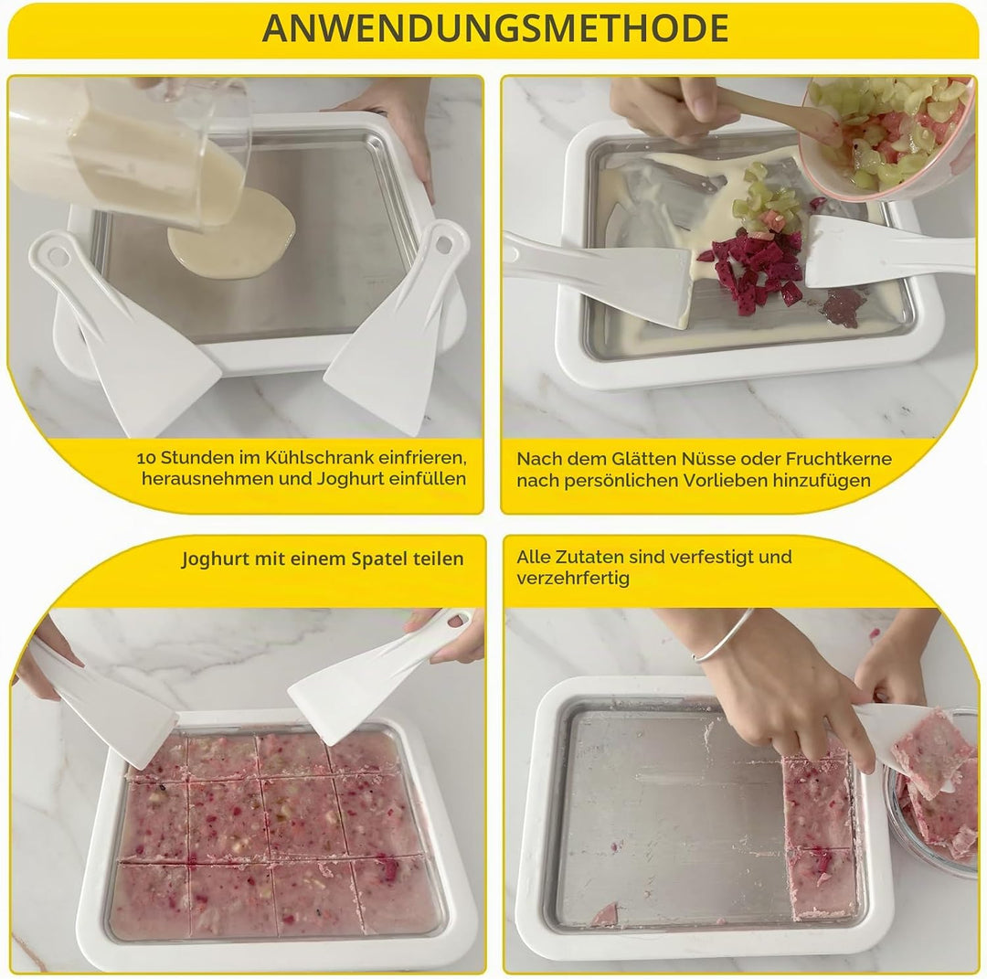 DBREAKS Eiscreme Roller Maker Pan, Eisplatte, Ice Cream Rolls Maker, Ice Rolls Maschine, Hausgemacht
