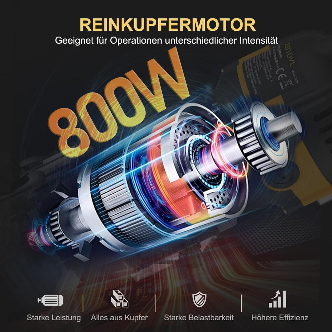 AMTOVL Einhandfräse 6,35mm Durchmesser Oberfräse Holzbearbeitungsfräse 800W 28000 U/min Elektrische