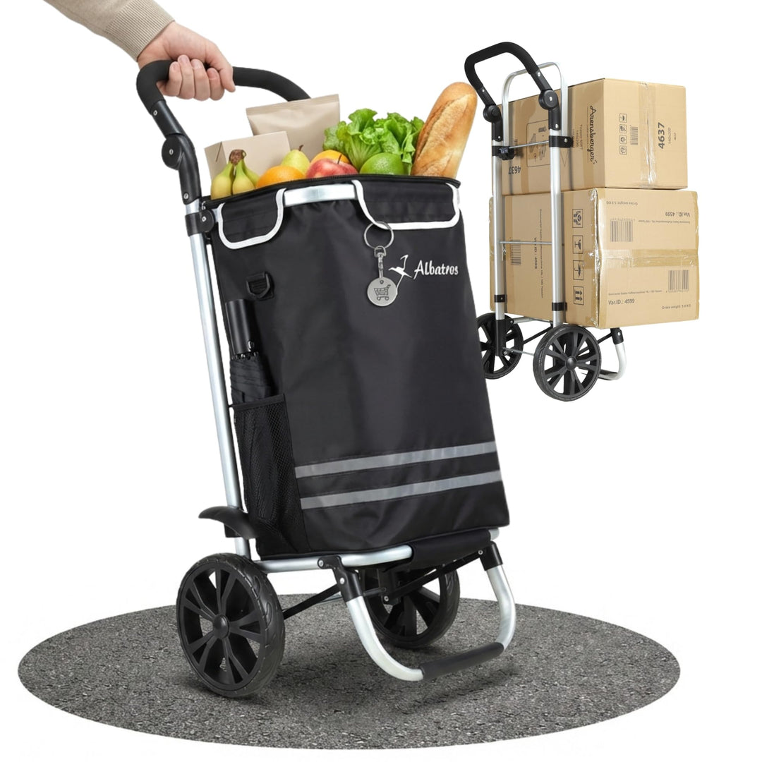 ALBATROS Einkaufstrolley Gross | Einkaufsroller mit grosser Tasche, Thermo-Innenbeutel | Sichtfenste