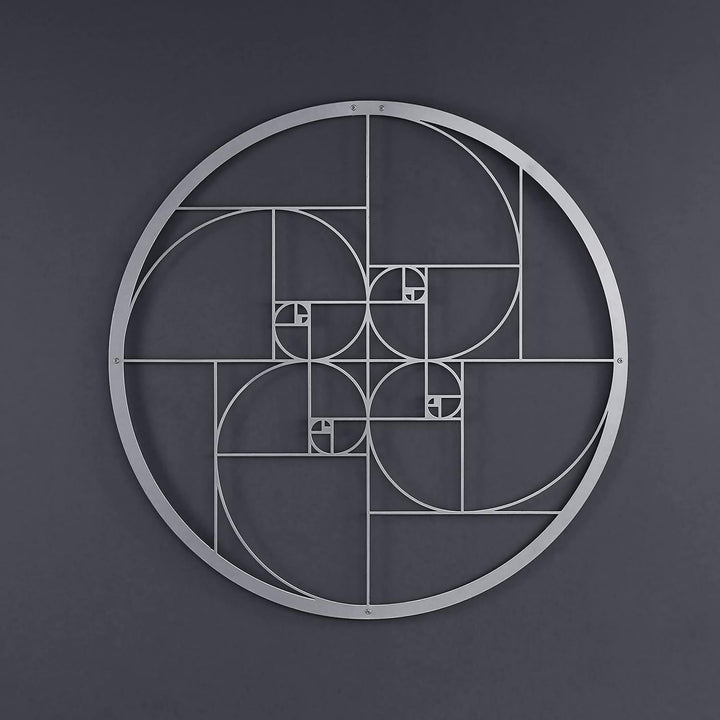 IWA CONCEPT Golden Ratio Metall Wanddekoration|Einzigartige Moderne Dekoration für Wohnzimmer | Meta