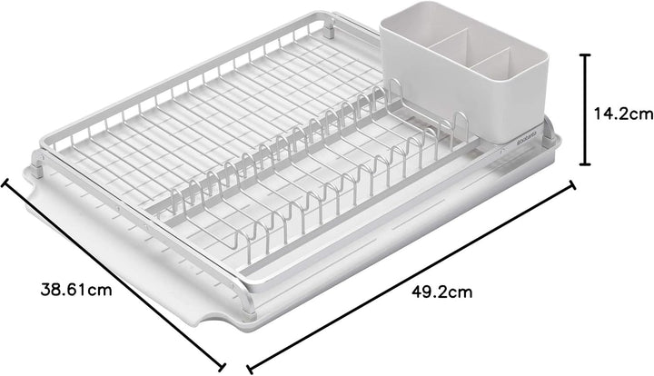 Brabantia Abtropfgestell, Aluminium/Kunststoff, Licht Grau, 13.4 x 50.6 x 39.8 cm L Light Grey, L Li