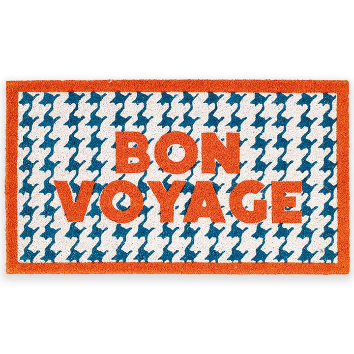 Fisura – Fussmatte “Bon Voyage” aus Kokosnuss mit Rutschfester PVC-Basis. Handbemalte Innenmatte in