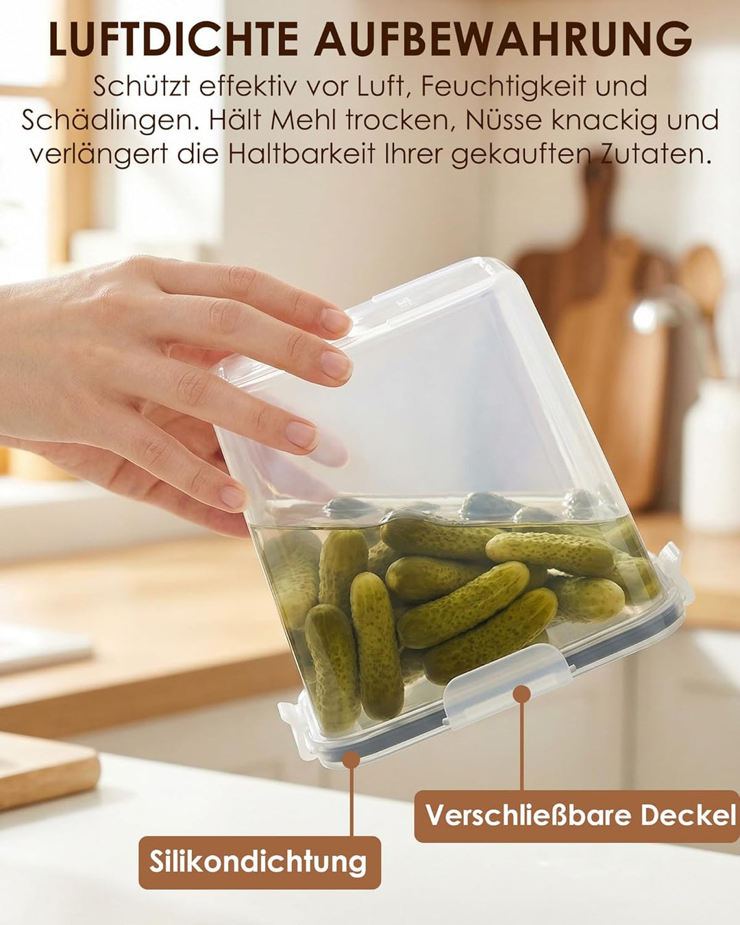 Radikor Vorratsdosen mit Deckel luftdicht, 9 Stück, Stapelbare Vorratsbehälter BPA-frei, Frischhalte