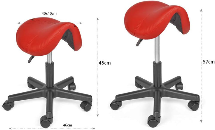 Mingone Sattelhocker Ergonomischer 2 Stück Arbeitshocker Höhenverstellbar Bürohocker mit Rollen 360°