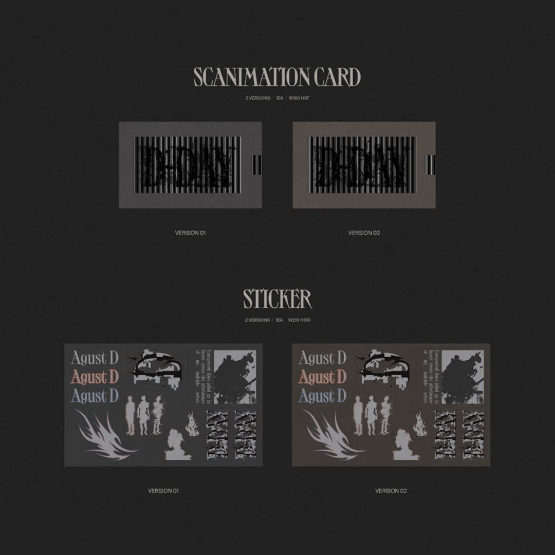 Agust D(SUGA) of BTS - [D - DAY] (VERSION 02) Photo Book + Lyric Book + CD + Post Card + Poster + Ph