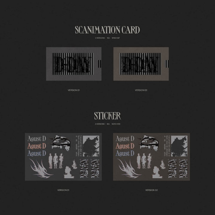 Agust D(SUGA) of BTS - [D - DAY] (VERSION 01) Photo Book + Lyric Book + CD + Post Card + Poster + Ph