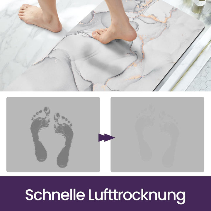DEXI Badematte rutschfest 50 x 80 cm, Super Absorbierende Badezimmerteppich, schnelltrocknende Badvo