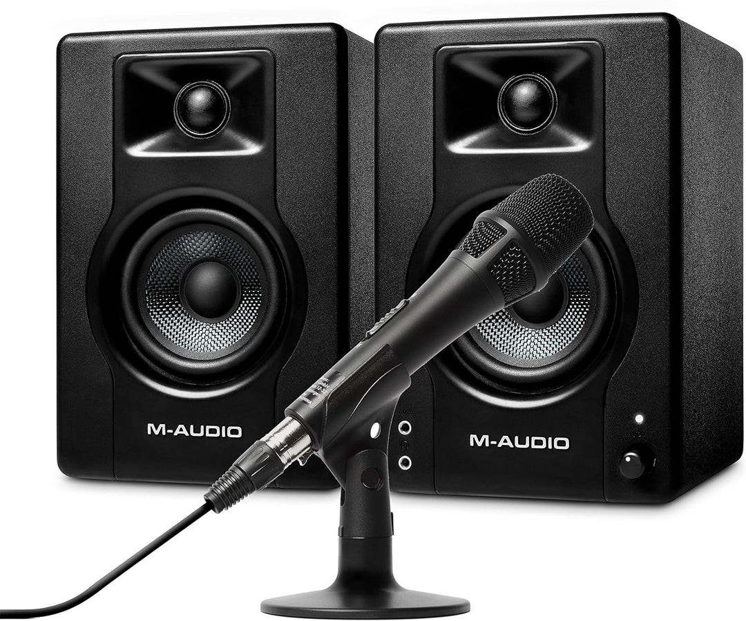 M-Audio Studiomonitore + Mikrofon Paket BX3 Aktive 120-Watt Desktop-Computerlautsprecher + Marantz P