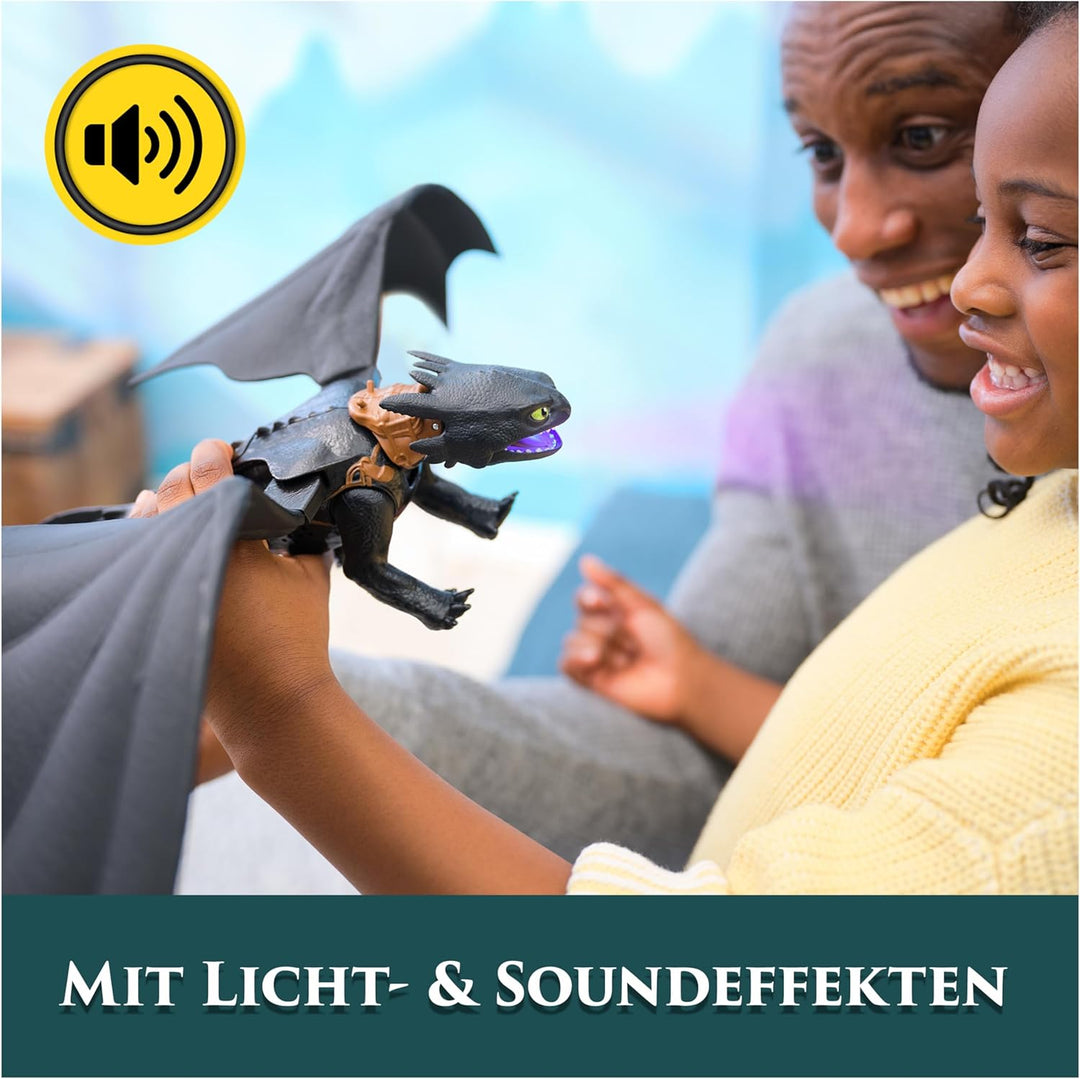 Dreamworks Dragons – Plasma Blast Ohnezahn, 51cm lange Drachenfigur mit Licht- und Soundeffekten, Sp