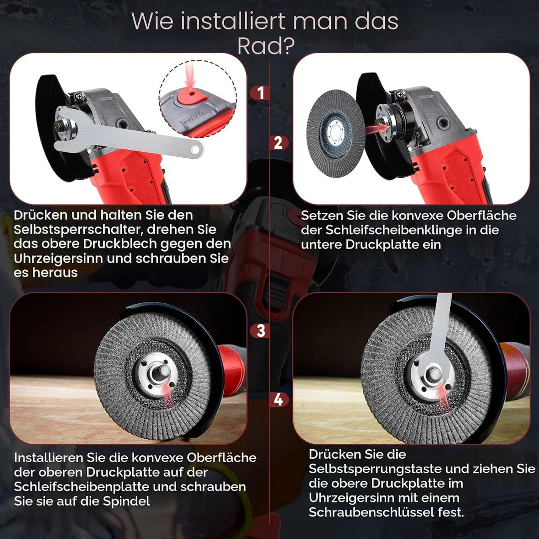 akku-Winkelschleifer für Milwaukee 18 V Akku, 125 mm, 12000 U/min, bürstenloses Schleifwerkzeug mit