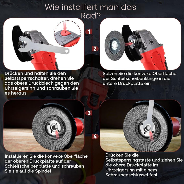 akku-Winkelschleifer für Milwaukee 18 V Akku, 125 mm, 12000 U/min, bürstenloses Schleifwerkzeug mit