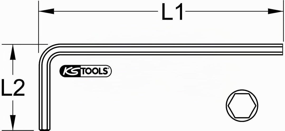 KS Tools 151.2624 Innensechskant-Winkelstiftschlüssel, kurz, 24mm 24 mm, 24 mm