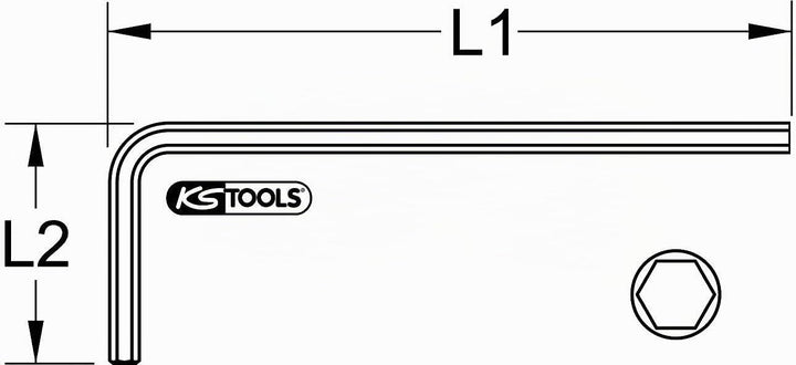 KS Tools 151.2624 Innensechskant-Winkelstiftschlüssel, kurz, 24mm 24 mm, 24 mm