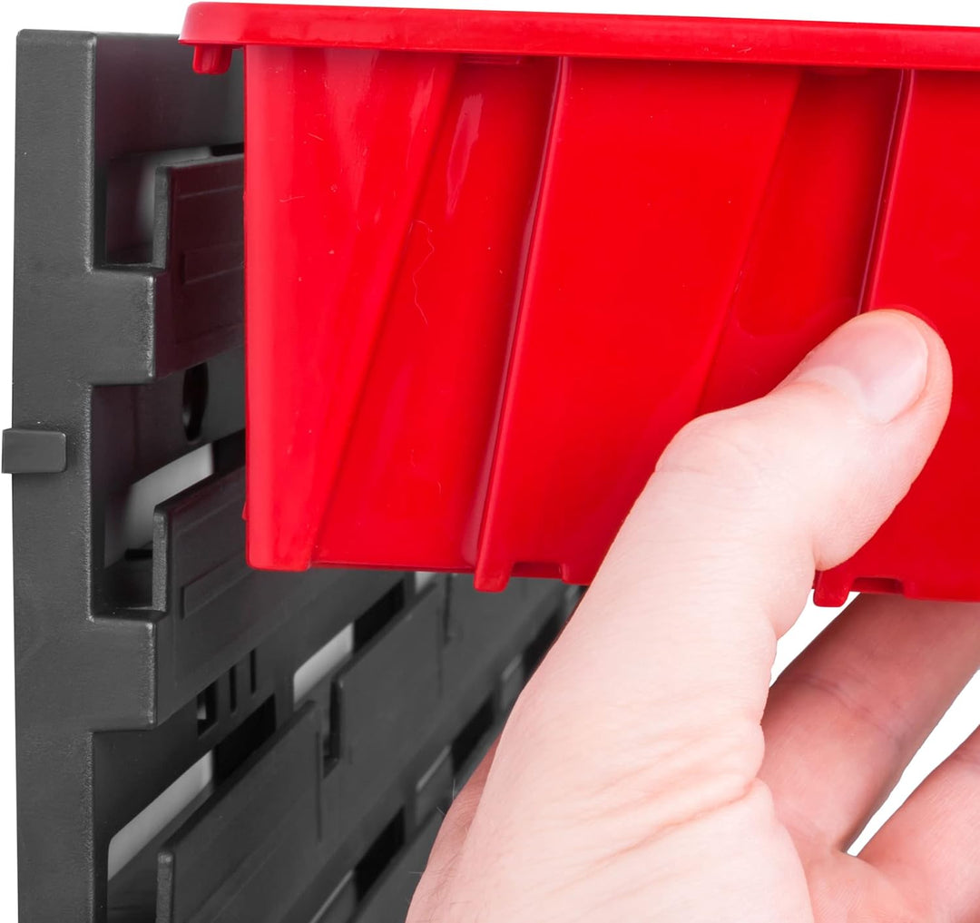 Lagersystem Werkstattregal | 78 x 39 cm | 21 stck. Box | Wandregal mit Stapelboxen - Wandplatten Ext