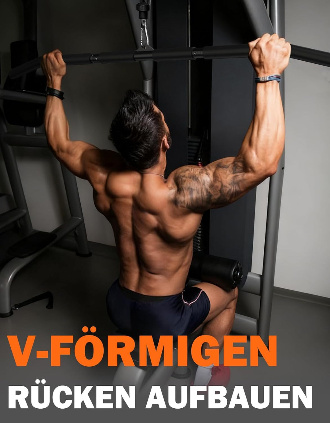 Fitarc Latzugstange 102 cm, durchgehender rutschfester Griff, Lat Pulldown Stange für Kabelzugmaschi