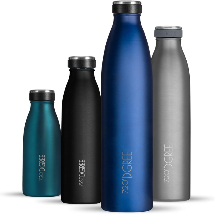 720°DGREE Edelstahl Trinkflasche “milkyBottle” - 1L - BPA-Frei, Auslaufsicher, Kohlensäure geeignet