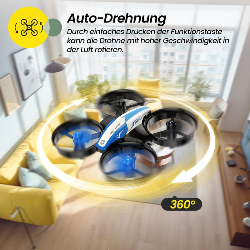 Holy Stone HS210 Mini Drohne für Kinder,RC Quadrocopter Nano Drone mit 3 Akkus 21 Min. Lange Flugzei