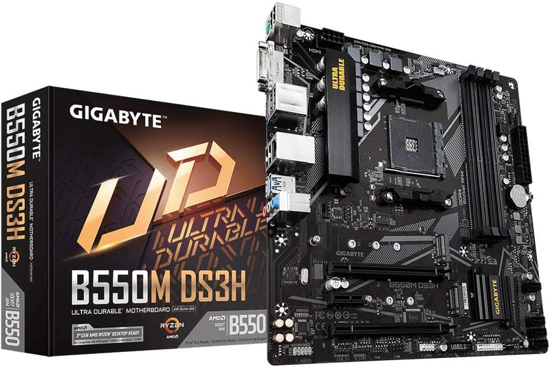 Gigabyte B550M DS3H Mainboard schwarz, único
