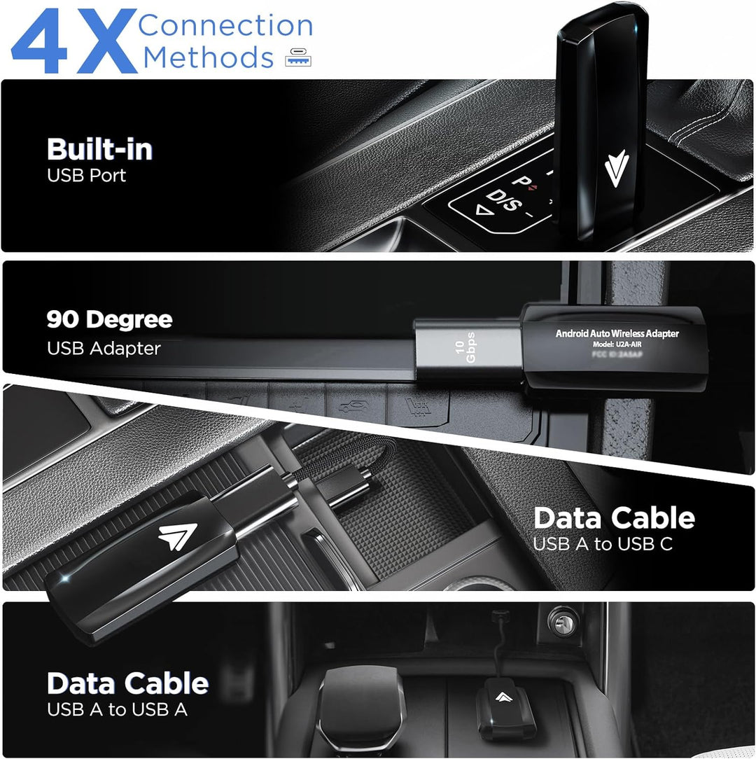 MSXTTLY Android Auto Wireless Adapter 2023, Upgrade Wired AA zu Wireless Android Auto. Kleiner Stick