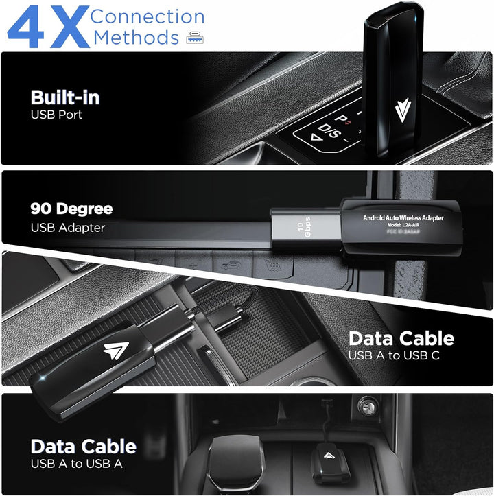 MSXTTLY Android Auto Wireless Adapter 2023, Upgrade Wired AA zu Wireless Android Auto. Kleiner Stick