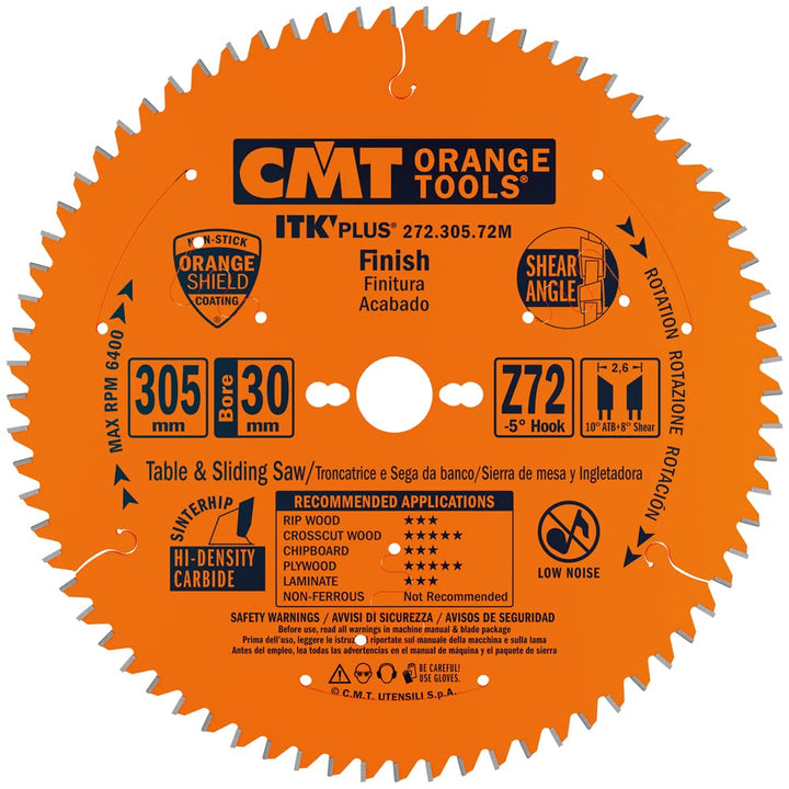 CMT ORANGE TOOLS 272.305.72M - ITK PLUS KREISSÄGEBLATT HM 305X2.6/1.8X30(+16) Z72