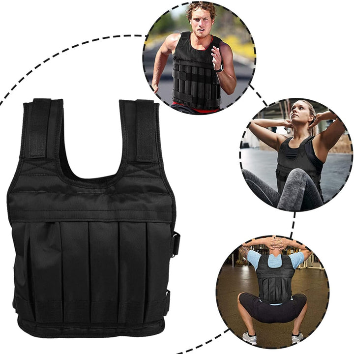 Verstellbare Gewichtsweste, Krafttrainingsweste, 50 Kg, Trainingsjacke, Oxford-Stoff, Stossdämpfung