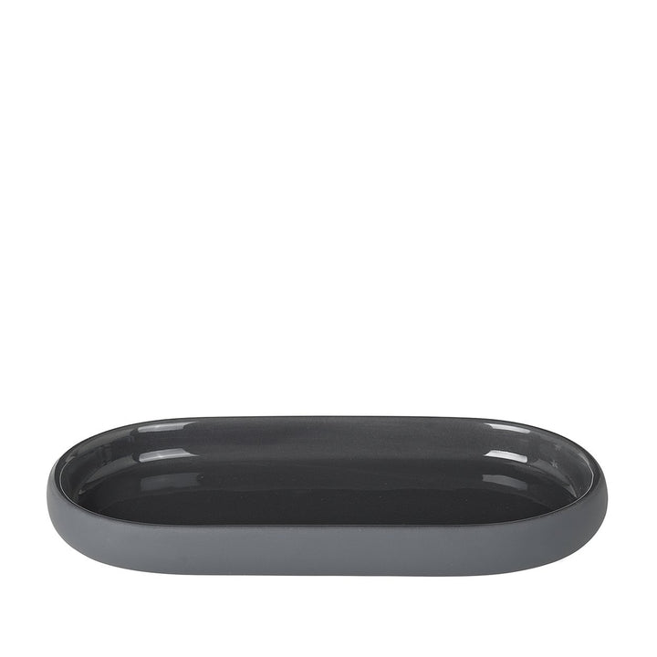 blomus Tablett SONO | Magnet | 19L x 10B x 2H cm | Ablageschale aus Keramik | Badaccessoire | Seifen