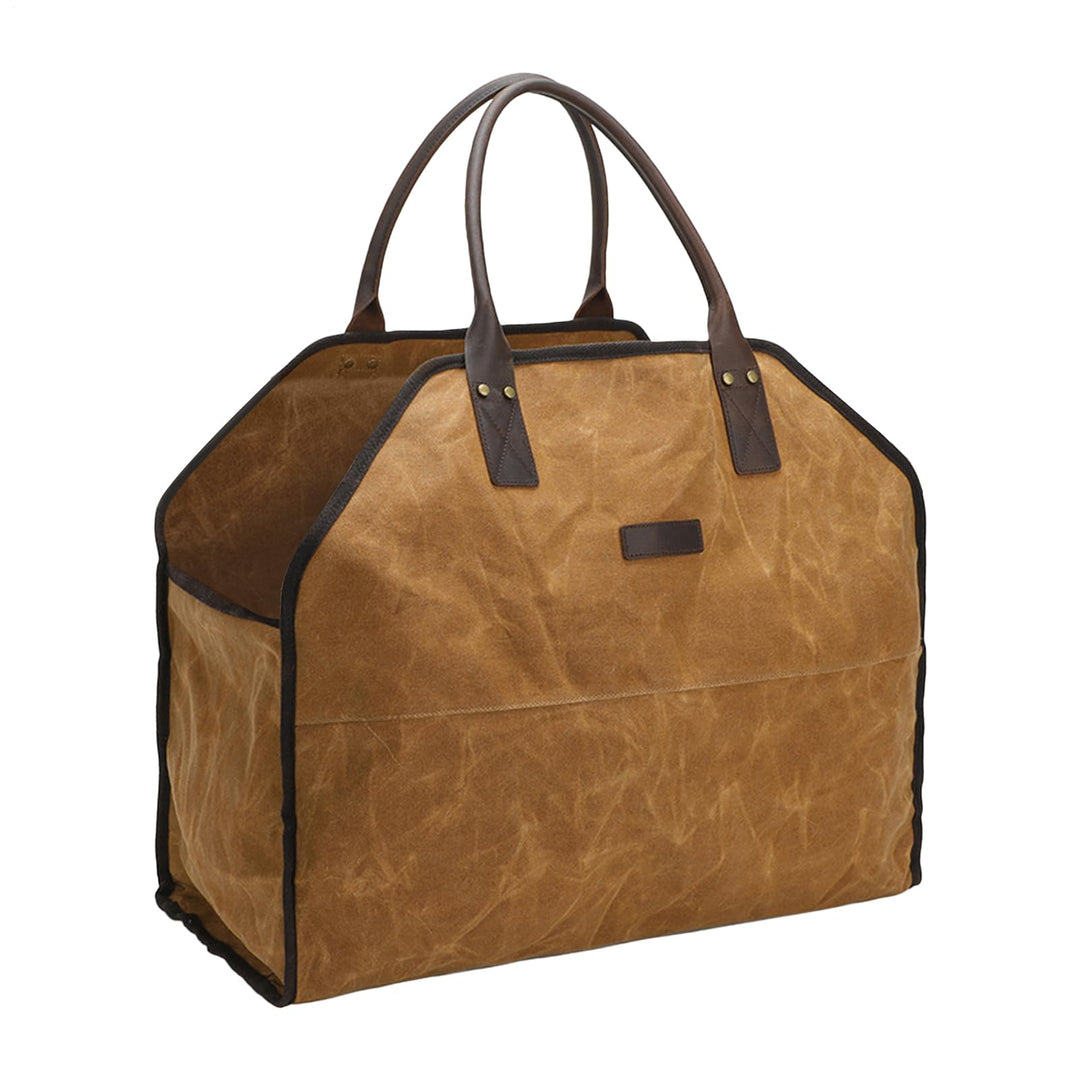 Brennholz Tasche Im Freien 59x17x48cm Feuerfeste Robuste Brennholz Aufbewahrungstasche Leder wasserd