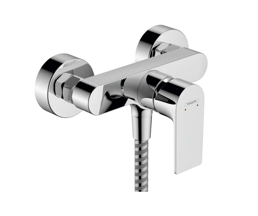 hansgrohe Duscharmatur Rebris E, Aufputz Brausebatterie für 1 Funktion, Chrom Chrom Dusche, Chrom Du