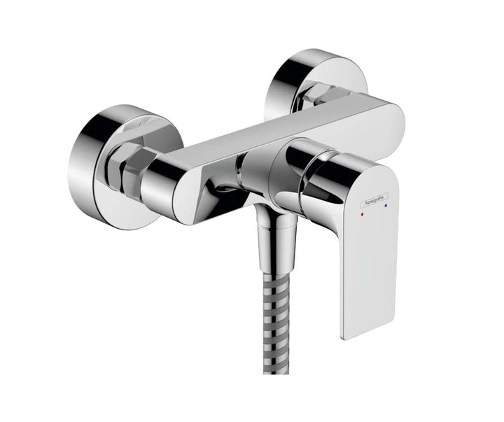 hansgrohe Duscharmatur Rebris E, Aufputz Brausebatterie für 1 Funktion, Chrom Chrom Dusche, Chrom Du