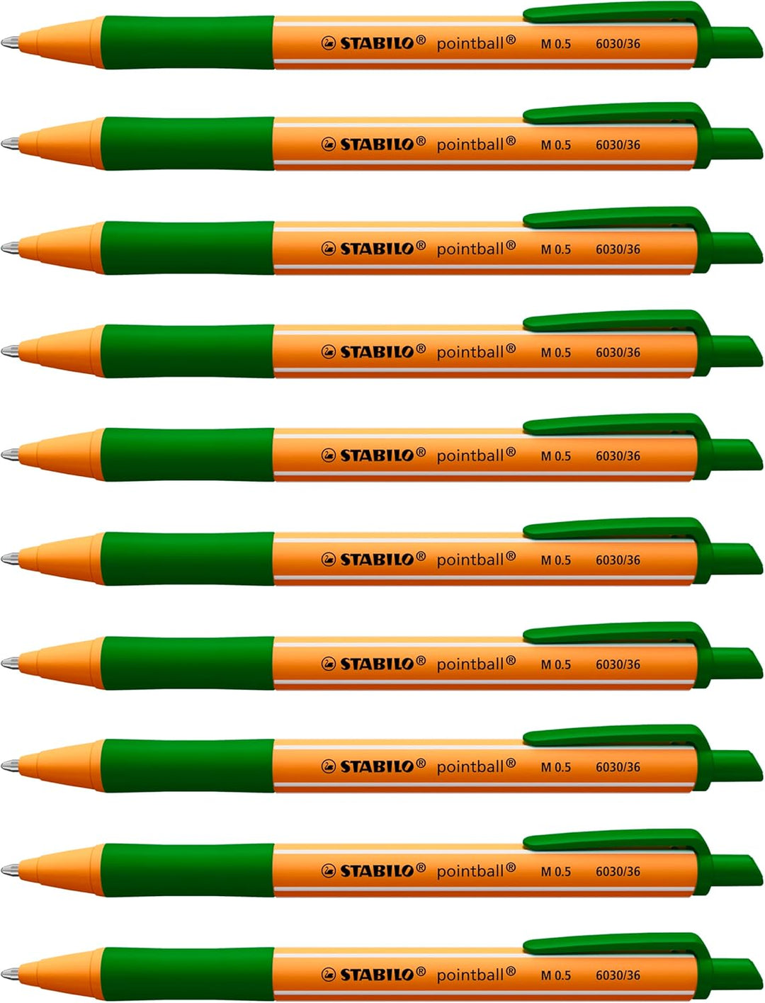 Druck-Kugelschreiber - STABILO pointball - 10er Pack - grün, grün