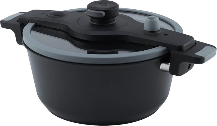 REMOSKA Tria 610 W 3 in 1 Topf mit 3 Tellern Backen Garen Schmoren Dünsten Garen unter mittlerem Dru