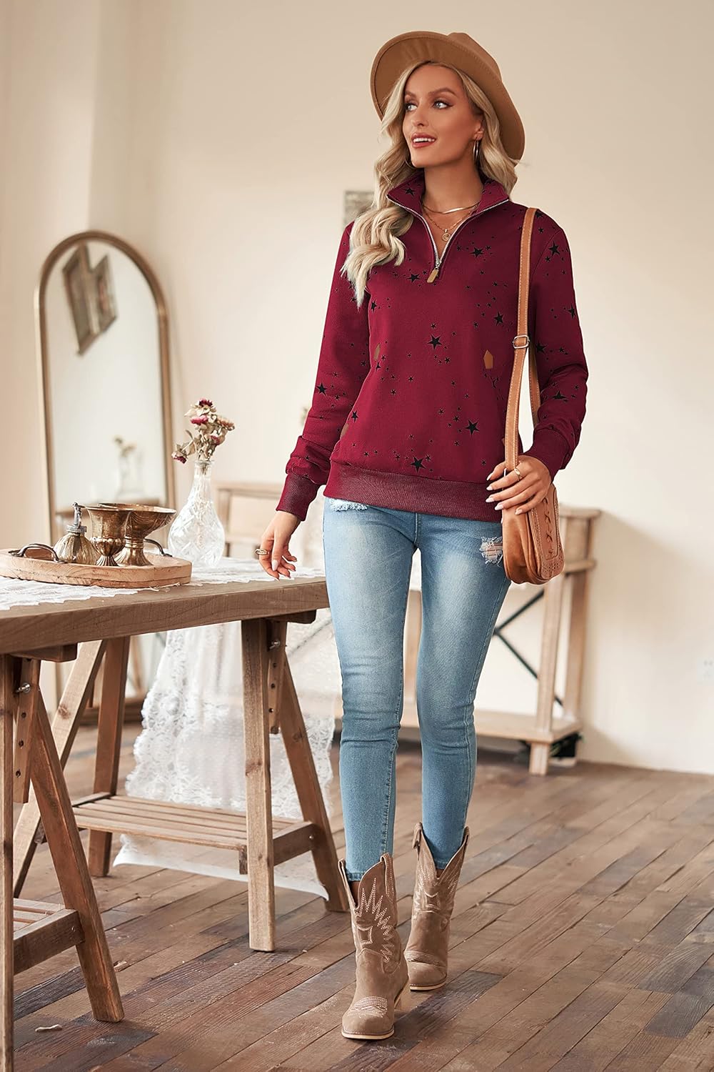 Cassiecy Damen Kapuzenpullover Winter Langarm Hoodie Pullover Baumwoll Casual Sweatshirt Winterjacke