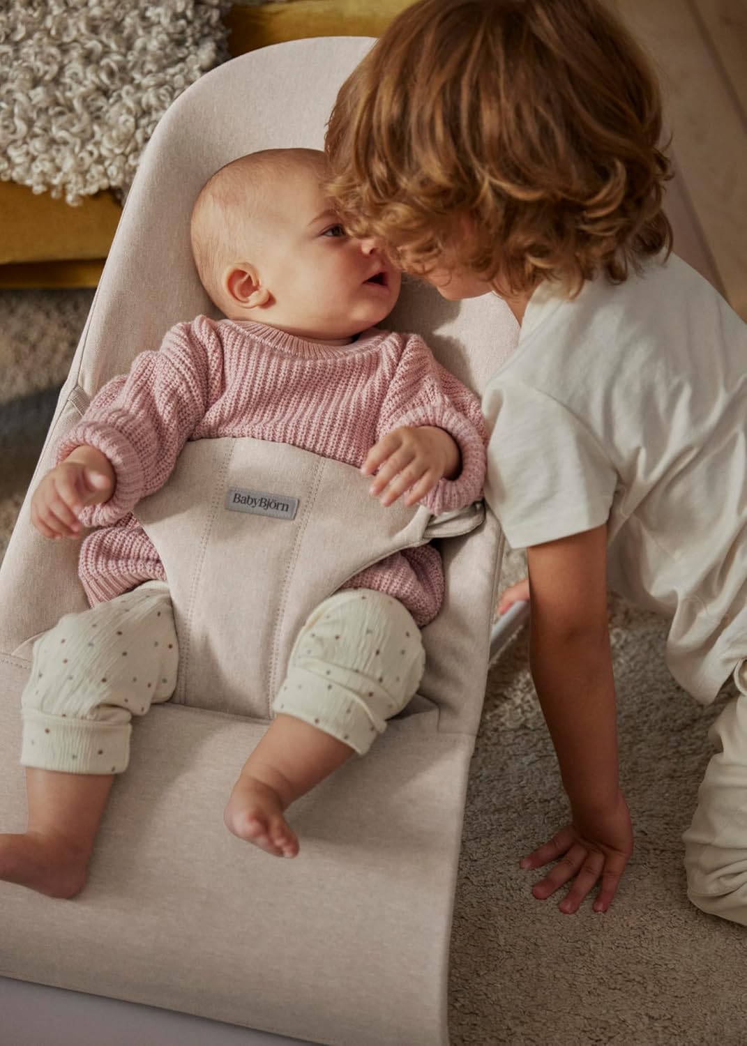 BabyBjörn Babywippe Bliss, Gewebt Melange, Hellbeige