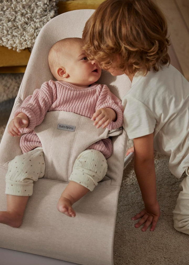 BabyBjörn Babywippe Bliss, Gewebt Melange, Hellbeige